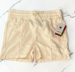Spyder Women’s Shorts Size Large Cream Ivory Drawstring Athletic Lounge NWT